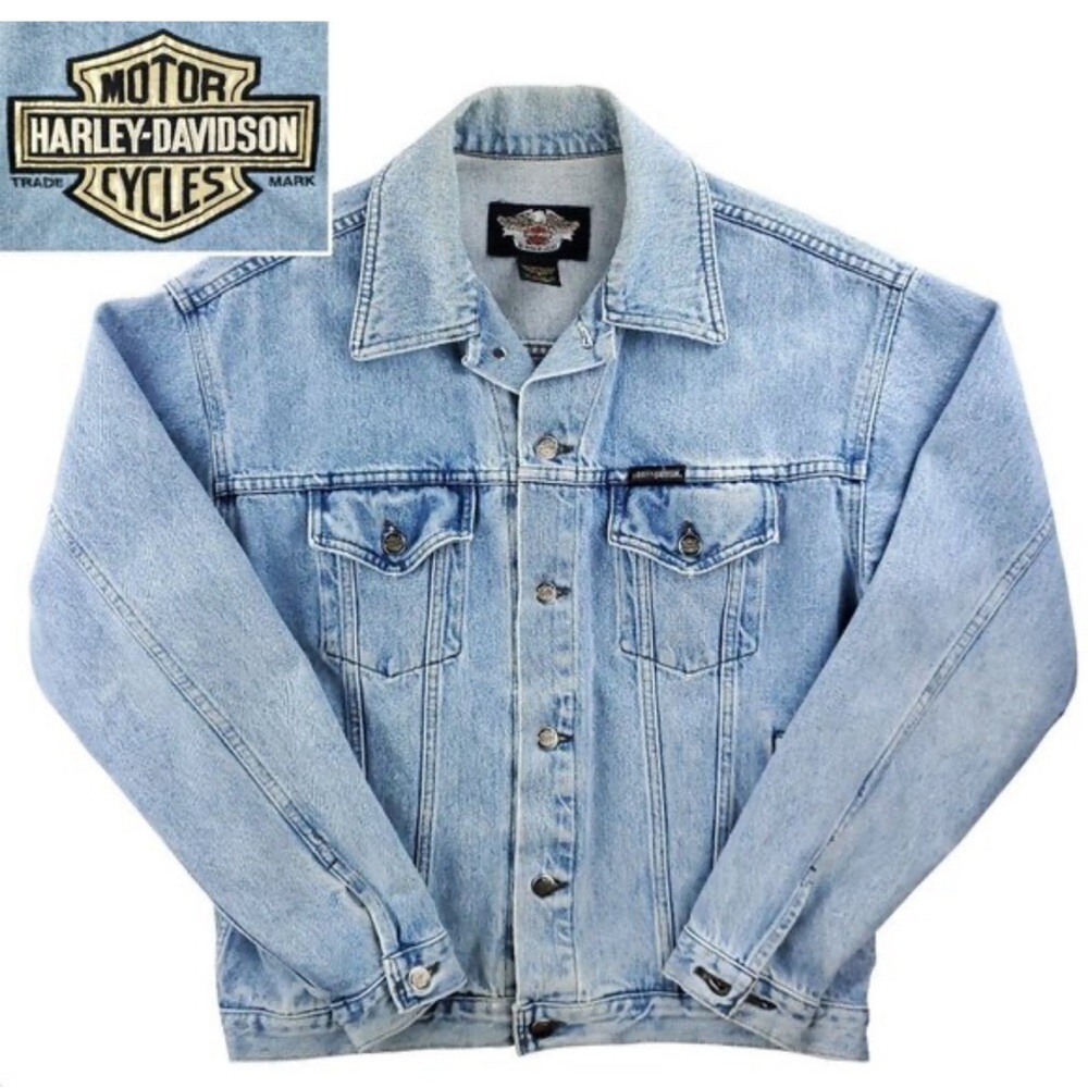Men’s Vintage Harley-Davidson Denim Jacket Size XL